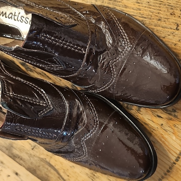 MATISSE Ducky Patent Leather Brown Oxford Size 7.5 - Picture 9 of 10